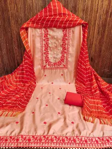 MANVAA Floral Embroidered Unstitched Dress Material