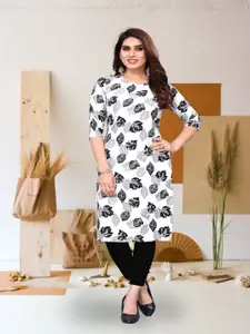 KETAKI FASHION Floral Printed Round Neck Straight Kurta