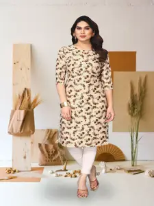 KETAKI FASHION Floral Printed Round Neck Straight Kurta