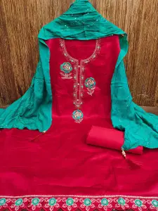 MANVAA Floral Embroidered Unstitched Dress Material