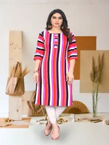 KETAKI FASHION Striped Round Neck Straight Kurta