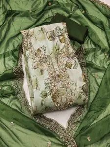 KIMISHA Floral Printed Sequinned Unstitched Dress Material