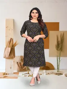 KETAKI FASHION Ethnic Motifs Printed Round Neck Straight Kurta