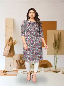 KETAKI FASHION Ethnic Motifs Printed Round Neck Straight Kurta