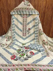 MANVAA Floral Printed Stone Work Unstitched Dress Material