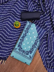 MANVAA Floral Embroidered Sequinned Unstitched Dress Material