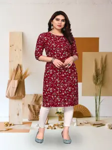 KETAKI FASHION Floral Printed Round Neck Straight Kurta