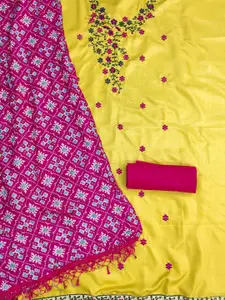 MANVAA Floral Embroidered Sequinned Cotton Unstitched Dress Material