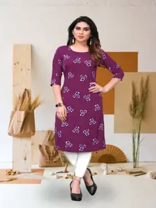 KETAKI FASHION Floral Printed Round Neck Straight Kurta