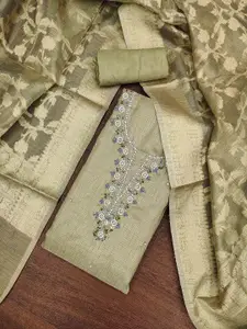 KIMISHA Floral Embroidered Beads Work Unstitched Dress Material