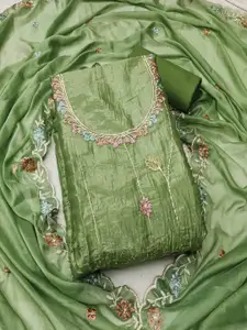 KIMISHA Floral Embroidered Sequinned Unstitched Dress Material