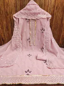 MANVAA Floral Embellished Sequinned Unstitched Dress Material