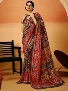Mitera Women Floral Printed Zari Saree