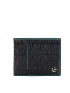 Da Milano Men Brand Logo Printed Leather Two Fold Wallet