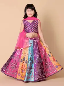BAESD Girls Printed Ready to Wear Lehenga & Blouse With Dupatta
