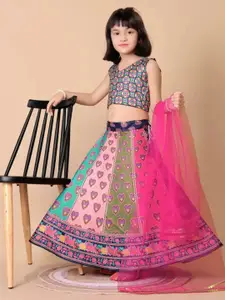 BAESD Girls Printed Ready to Wear Lehenga & Blouse With Dupatta