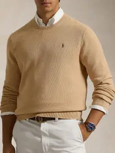 Polo Ralph Lauren Men Textured Pure Cotton Crewneck Sweater