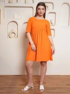 PURVAJA Pleated Fit & Flare Dress