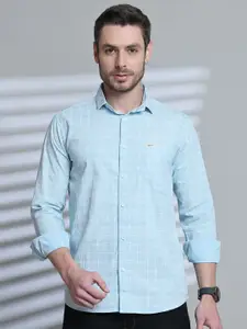 Majestic Man Comfort Slim Fit Spread Collar Tartan Checked Cotton Casual Shirt