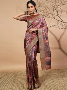 RACHNA Women Batik Pure Silk Ready to Wear Patola Saree