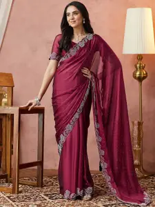 Satrani Embellished Pure Georgette Saree