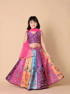 BAESD Girls Printed Ready to Wear Lehenga & Blouse With Dupatta