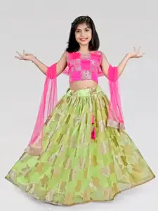 BAESD Girls Embroidered Thread Work Ready to Wear Lehenga & Blouse With Dupatta