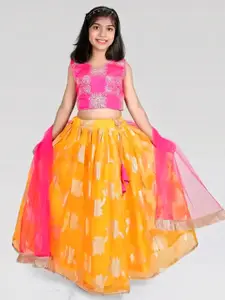 BAESD Girls Embroidered Thread Work Ready to Wear Lehenga & Blouse With Dupatta