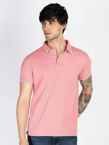 Status Quo Men Polo Collar Solid T-shirt