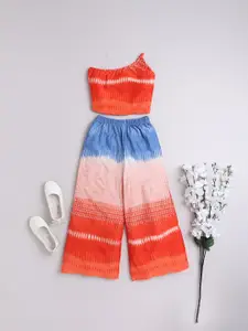 taffykids Girls Printed Crop Top With Trousers