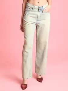 Bene Kleed Women Straight Fit High-Rise Tinted Jeans