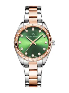 KENNETH SCOTT Women Mother of Pearl Dial & Stainless Steel Straps Analogue Watch K24509