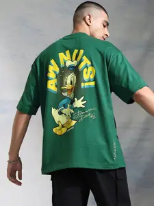Highlander Disney Donald Duck Men Round Neck Drop Shoulder Oversized Tshirt