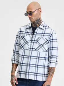 Snitch Men Checked Open Front Jacket