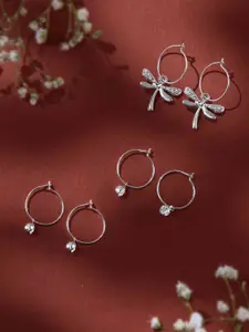 Accessorize Set Of 3Contemporary Hoop Earrings