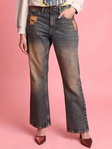 Bene Kleed Women Bootcut High-Rise Distressed Tinted Jeans