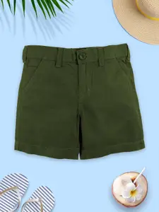 KiddoPanti Boys Pure Cotton Mid-Rise Regular Fit Shorts