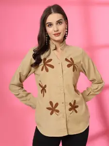 plusS Women Embroidered Cotton Casual Shirt