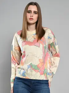 IZEL Women Abstract Printed Cotton Pullover