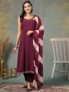 Stylum Women Gotta Patti Lace Frills Bows and Ruffles Crepe Kurta