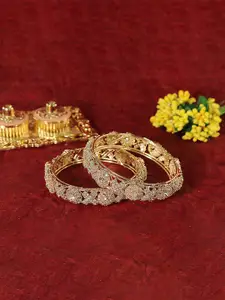 LAVAZZA Set Of 2 Zircon Diamond Studded Bangles