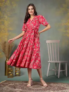 Stylum Tropical Print Fit & Flare Maxi Dress