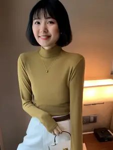 StyleCast Women High Neck Extended Sleeves Woollen Sweater