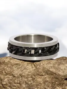 The Roadster Lifestyle Co Men Stainless Steel Band Ring