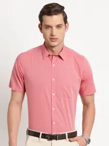 Turtle Men Standard Spread Collar Solid Cotton Slim Fit Formal Shirt