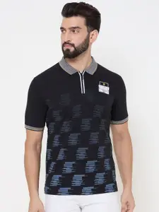 Duke Men Abstract Printed Polo Collar Slim Fit T-shirt