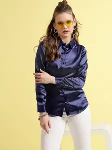 BEING NAUGHTY Women Comfort Spread Collar Solid Casual Shirt