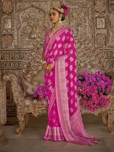 elora Woven Design Zari Pure Georgette Banarasi Saree