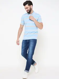 Duke Men Striped Polo Collar T-shirt