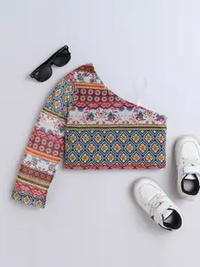taffykids Print One Shoulder Top